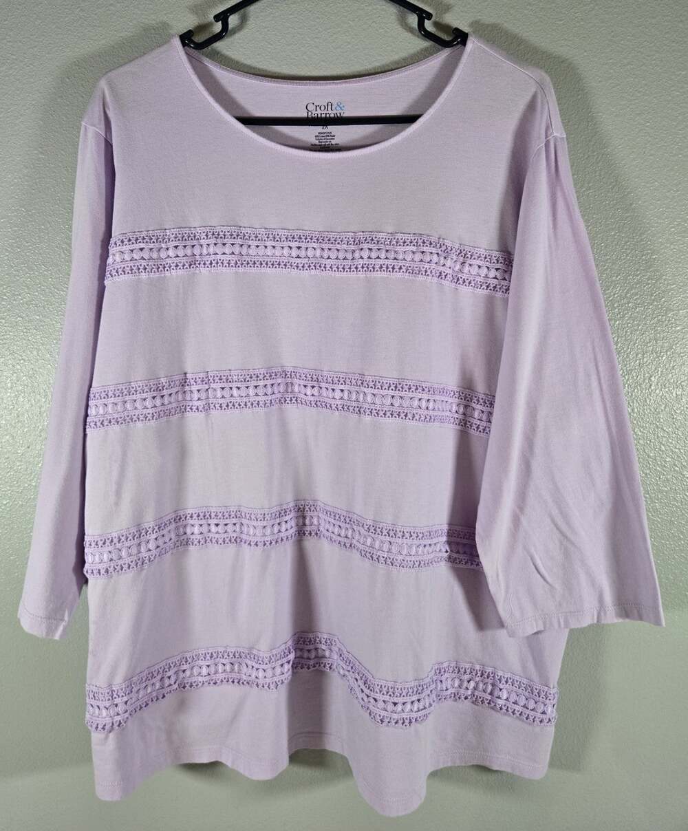 Croft & Barrow Women's Lavender Top Size 2X